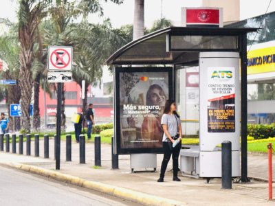 glass bus shelter